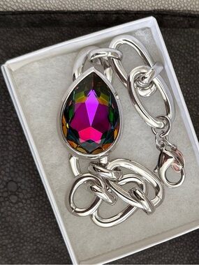 Myka huge Swarovski crystal and large chain link bracelet